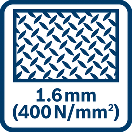 Cutting in steel (400N/mm²) up to 1.6 mm
