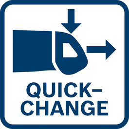 Quick handling due to tool-free change of blade